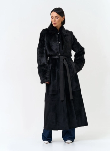 Женская натуральная дубленка трансформер фото