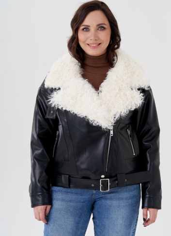 Куртка косуха с отделкой натуральный козлик Куртка косуха с отделкой натуральный козлик