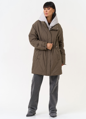Женская удлиненная куртка со съемным капюшоном