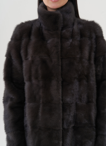 Шуба из норки с воротником стойка Шуба из норки с воротником стойка