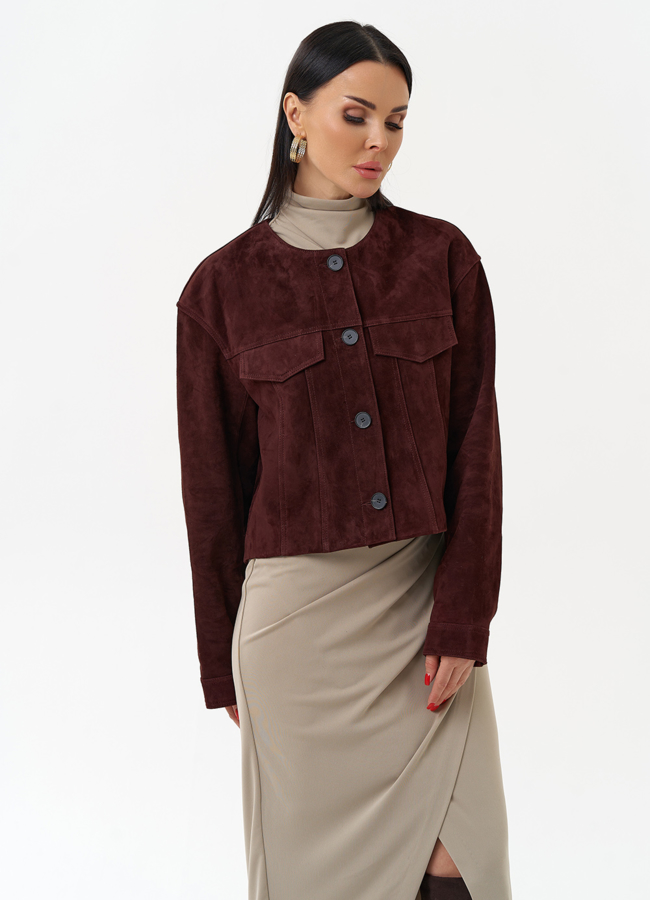 Куртка из натуральной замши  модель № 30092 универмаг малина