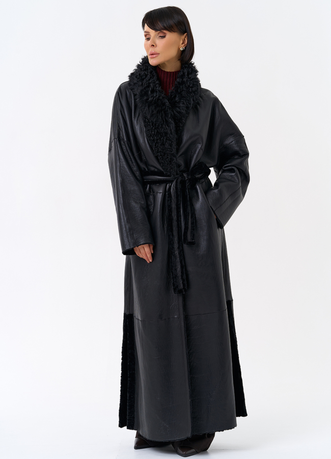 Женская натуральная дубленка с воротником шаль модель № 31852 универмаг малина