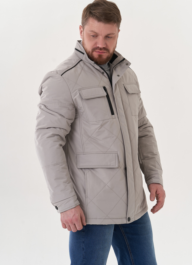 Мужская куртка серого цвета модель № 26857 в кредит