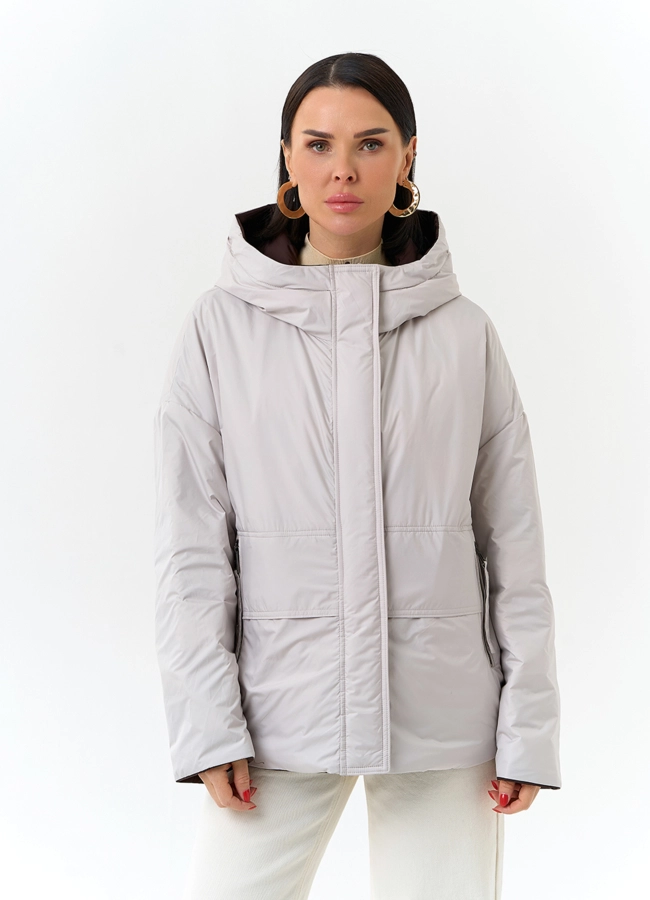 Женская двухсторонняя куртка с капюшоном модель № 32723 в кредит