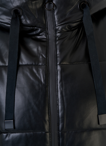 Черный пуховик Malina Siberian из искусственной кожи Черный пуховик Malina Siberian из искусственной кожи