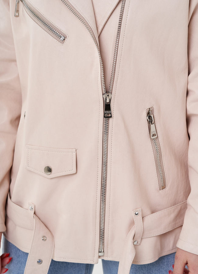 Куртка из светлой кожи модель № 24329 в кредит