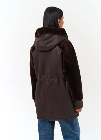 Женская дубленка из эко замши
